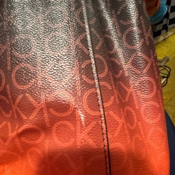 Calvin Klein monogram bucket bag *** Needs some love!! Look at pics!!!! REHAB - Picture 14 of 15